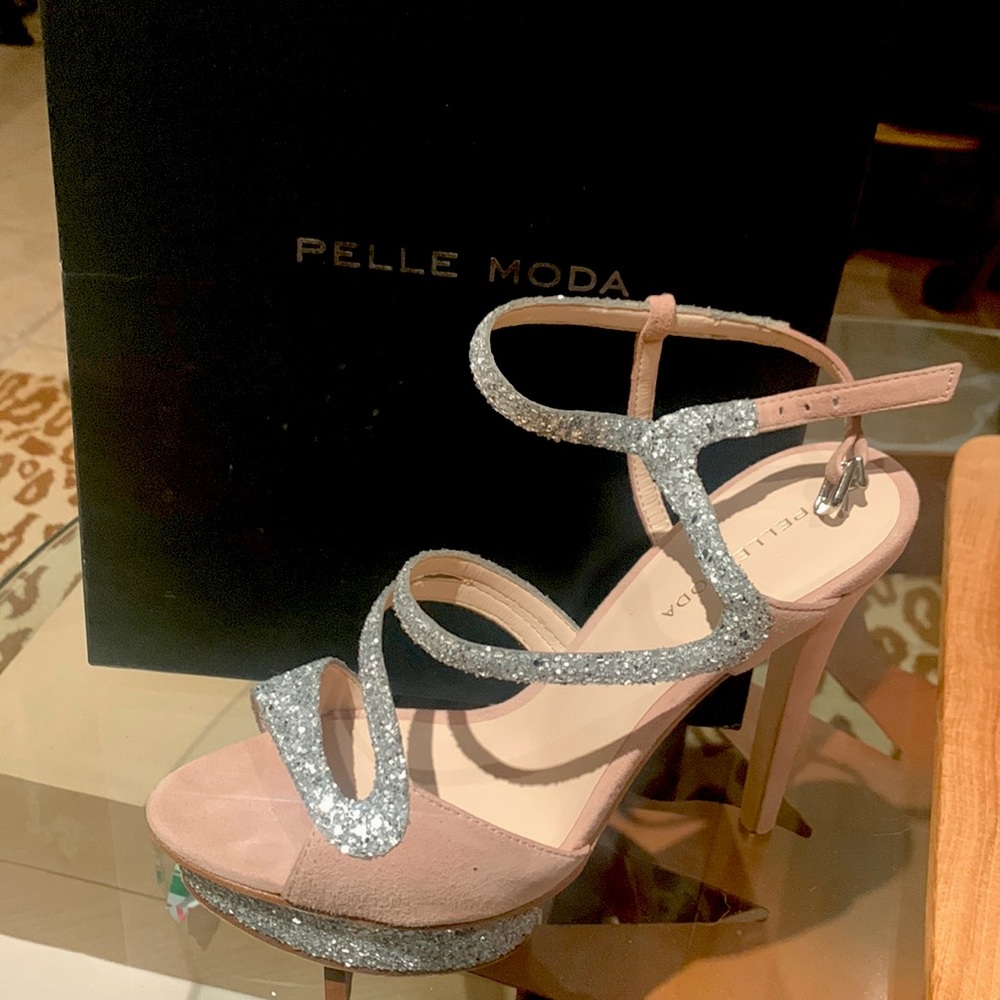 Pelle Moda silver frost # 2207618 suede high heel